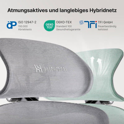 HINOMI H1ProV2 Bürostuhl Ergonomisch, Ergonomischer Bürostuhl mit 3D-Kopfstütze,Bürostuhl mit Fussst