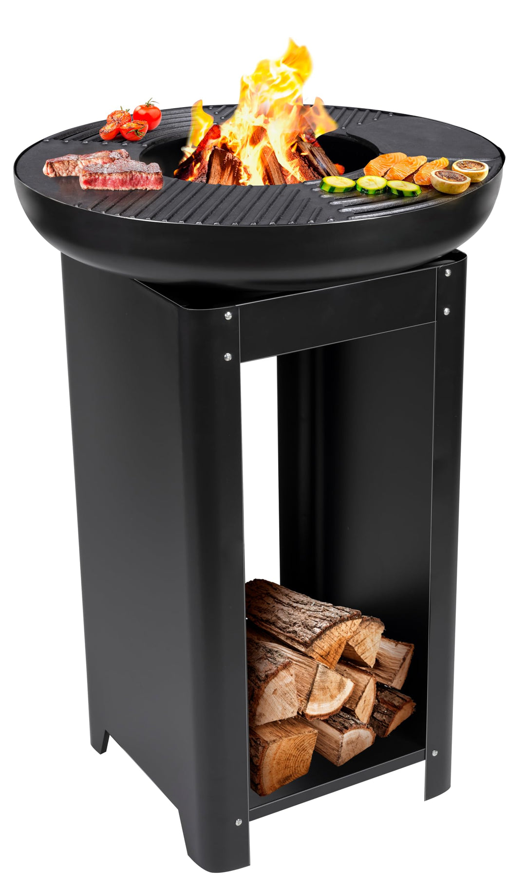 BBQ Collection 3-in-1 Feuerschale und Teppanyaki Grillrost - Feuerkorb - Plancha Grillplatte - 61 x