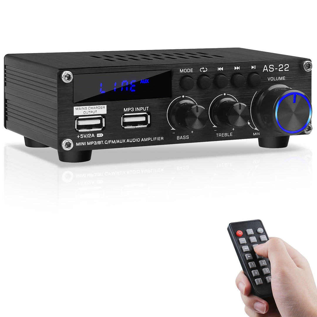 Bluetooth HiFi-Verstärker-AS-22 2.0 Kanäle Mini Stereo-Audioverstärker 40W x 2 Class D Digitale Powe
