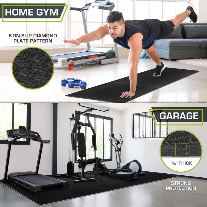 ProsourceFit Puzzle Exercise Mat ½ in, Eva Interlocking Foam Floor Tiles for Home Gym, Mat for Home