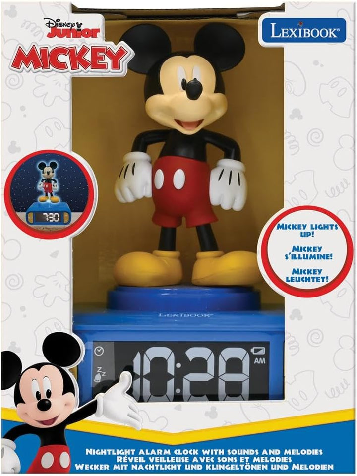 Lexibook, Disney Mickey, Mickey Nachtlichtwecker, Klänge und Melodien, LCD-Bildschirm mit Hintergrun