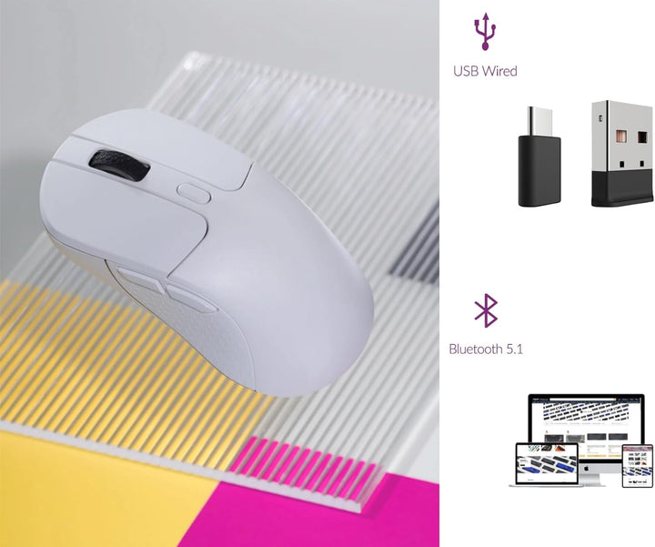 Keychron M3 Kabellose Gaming Maus | Tri-Mode 2,4G/Bluetooth 5.1/USB-C | PAW3395-Sensor mit 26.000 DP