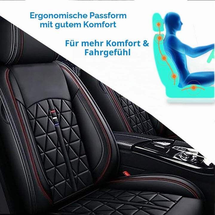 Schwarze Kunstleder-Vordersitzbezüge Wasserdichte und strapazierfähige Autositzschoner für Opel-AMPE