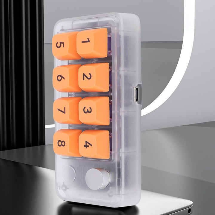 ASHATA Wired USB C Numerische Tastatur, Programmierbare Makro Tastatur, 8 Tasten Typ C Number Pad mi