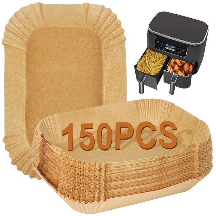 YQL Backpapier für Heissluftfritteuse, 150 Stück Airfryer Backpapier für Ninja AF300EU/ AF400EU/ AF4