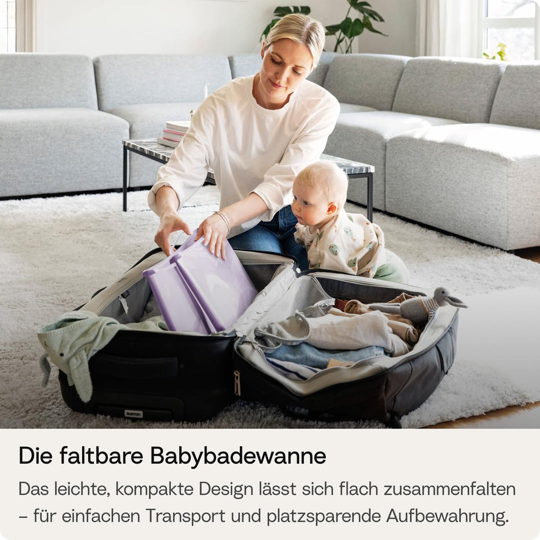 Stokke Flexi Bath, Lavender - 64 x 24 x 34 cm - Faltbare Babybadewanne für Neugeborene und Babys - L