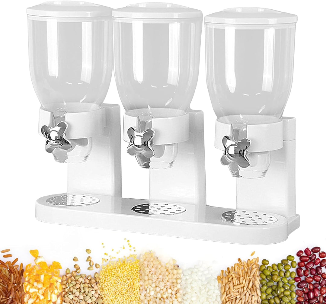 Müslispender Doppelt - Snackspender - Cereal Dispenser, Cornflakes Spender - Doppelspender für Süssi