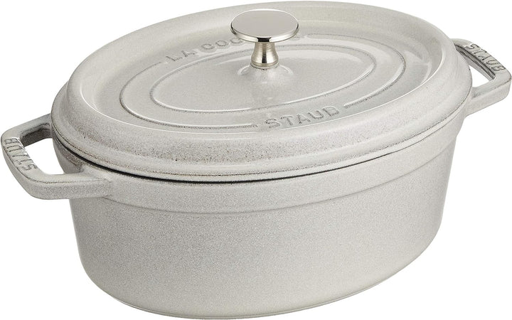 STAUB 11023107 – Schmortopf aus Gusseisen mit ovalen Pfoten, 23 cm, Weiss, Mehrfarbig, One Size