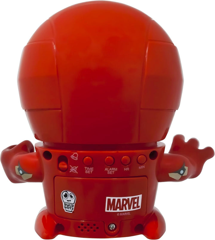 BulbBotz Marvel 2021432 Iron Man Kinder-Wecker mit Nachtlicht und typischem Geräusch , rot/gold, Kun