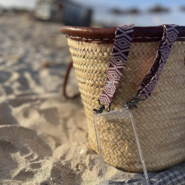 NOOMYA® Premium Fashion Handykette | Set Handyhülle iPhone 13 PRO & Handyband Wine Tasting | Handygu