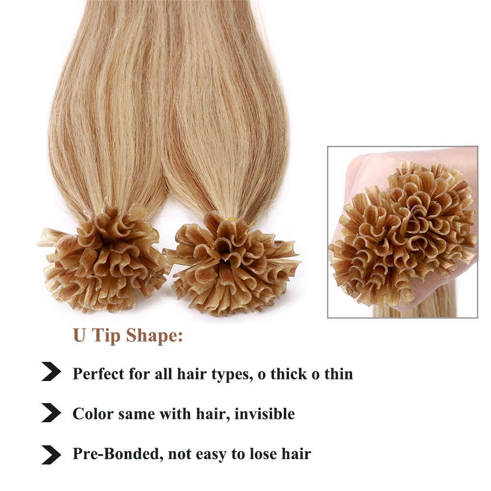 SEGO Bondings Extensions Echthaar 1G/Strähnen 50g Keratin U-Tip 100% Remy Human Hair Haarverlängerun
