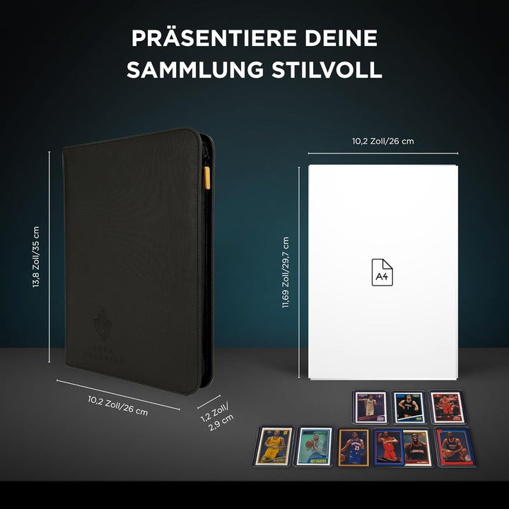 Card Guardian – Premium Sammelkarten Album mit Reissverschluss – 360 Kartenplätze – 9-Pocket TCG Bin