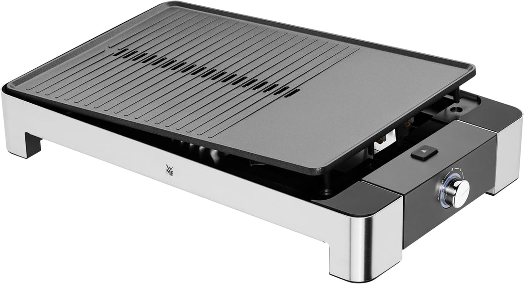 WMF Lono Tischgrill flach & gerippt, Elekrogrill mit variabler Temperatureinstellung, 2300 W, edelst