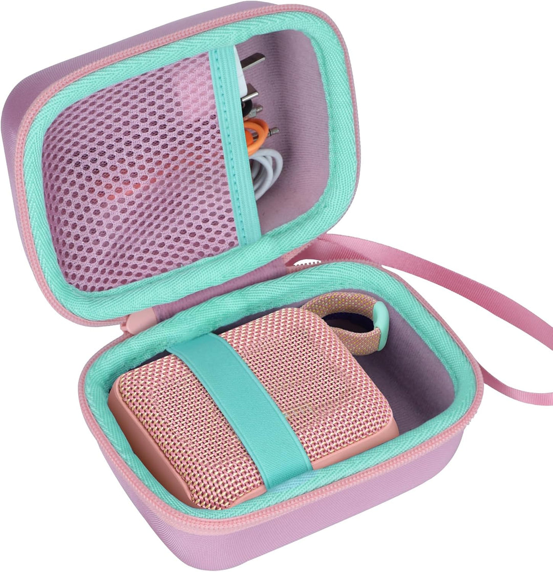 Hart Reise Schutz Hülle Etui Tasche für JBL Go 4 / JBL GO 3 Tragbaren Bluetooth-Lautsprecher (Rosa),