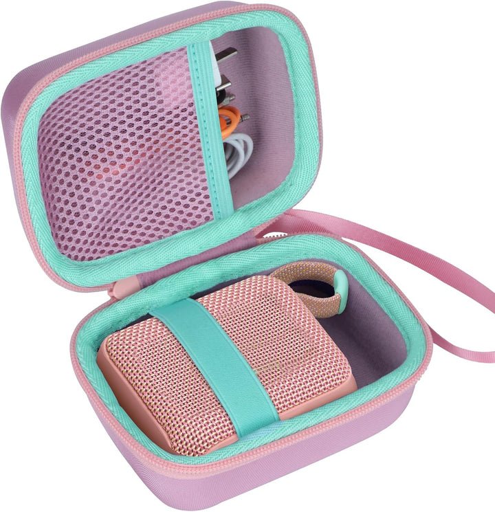 Hart Reise Schutz Hülle Etui Tasche für JBL Go 4 / JBL GO 3 Tragbaren Bluetooth-Lautsprecher (Rosa),