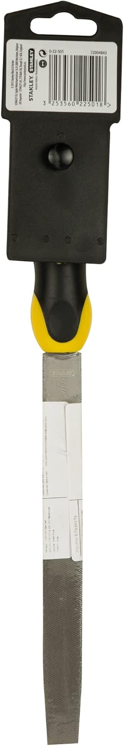 Stanley Halbrundfeile, Hieb 1, 200mm Länge, Karbon-Stahl, ergonomischer Bi-Material Handgriff, Griff