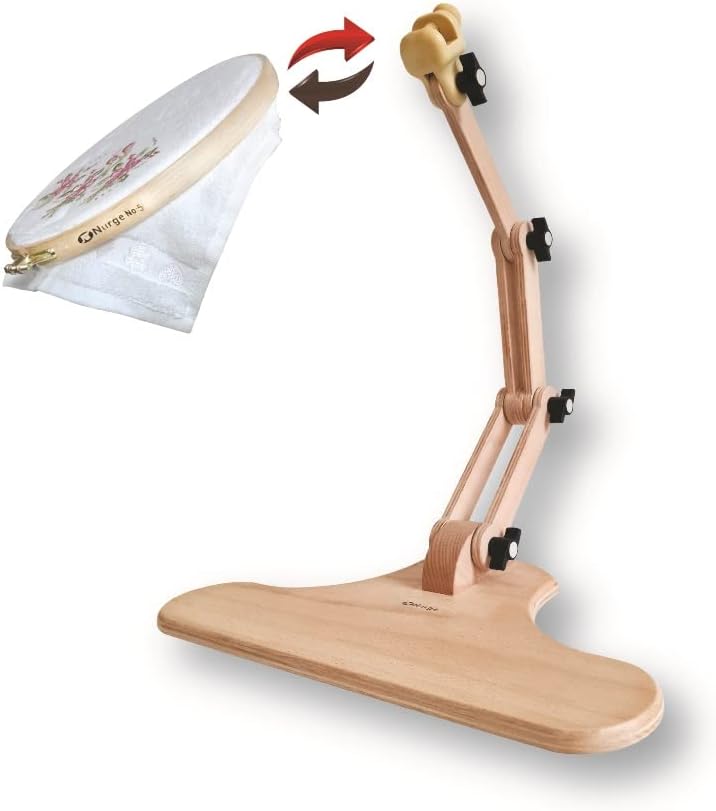 Nurge Verstellbarer Stickerei Tischständer Kreuzstich Hoop Ständer Stickrahmen Halter Handpoliert Na