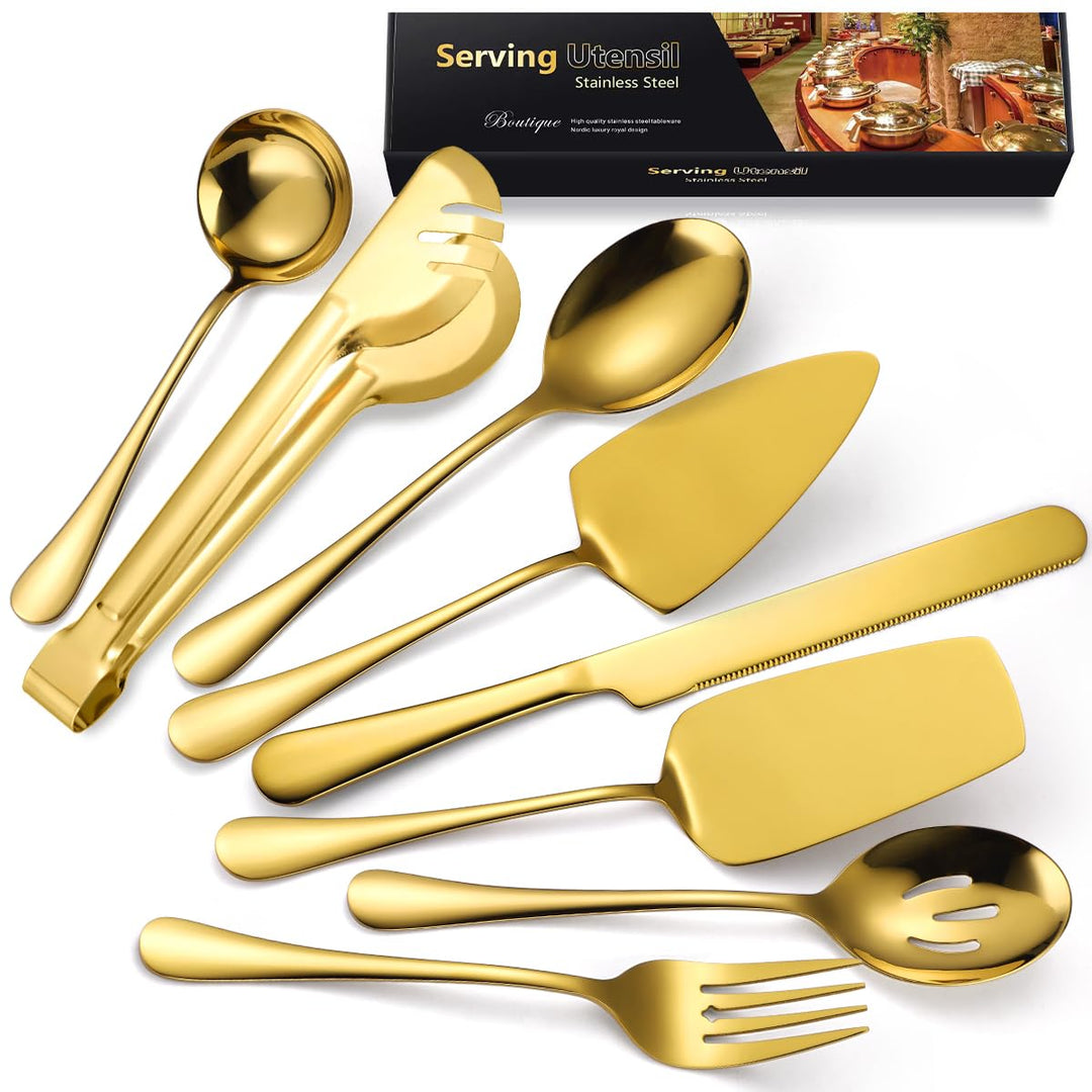 AARAINBOW Hostess - Grosses Servierutensilien-Set, 8-teilig, aus Edelstahl, für Buffet-Partys, Beste