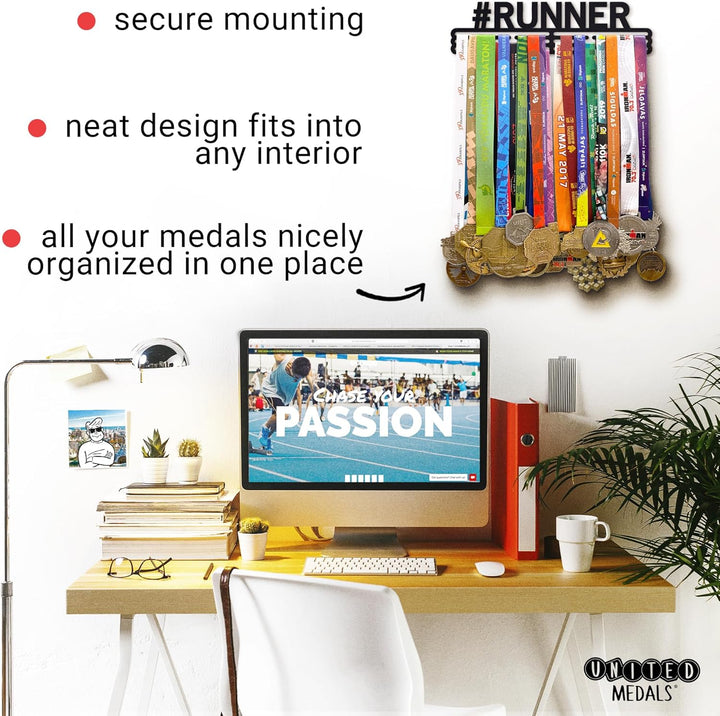 United Medals #Runner Medaillenhalter Edelstahl | Medaillen Aufhänger | Medal Hanger Holder Display