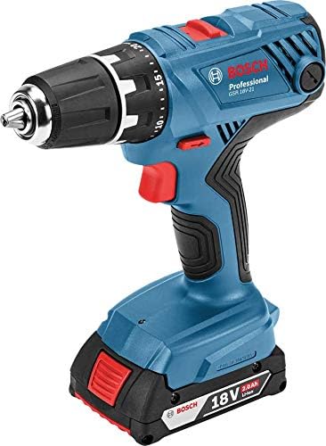 Bosch Professional 18V System Akku-Bohrschrauber GSR 18V-21 (max. Drehmoment: 55 Nm, inkl. 2x2,0 Ah