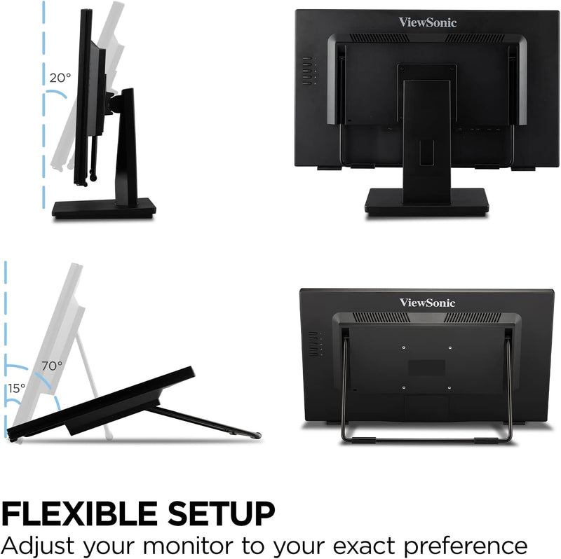 Viewsonic TD2465 59,6 cm (24 Zoll) Touch Monitor (Full-HD, HDMI, USB, 10 Punkt Multitouch, integrier