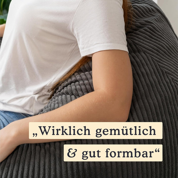 bananair - Sitzsack Cord für Kinder, Weich & Bequem, Maschinenwaschbarer Bezug, Gaming Sitzsack mit