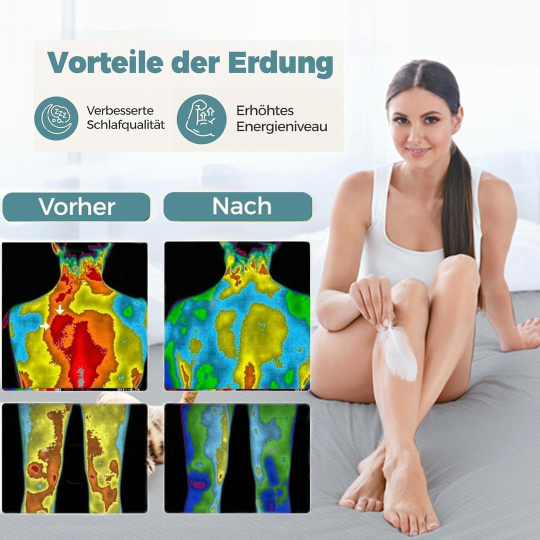 RIQINXIN Erdungs-Kissenbezug 40x80cm Erdungsprodukt Kissenbezug leitfähig Erdungsmatte mit EU Erdung