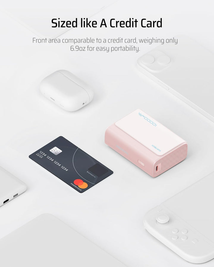 CUKTECH Powerbank 10000mAh(2S1P), 30W Power Bank USB C mit 2 Anschlüsse, externer Handyakku für iPho