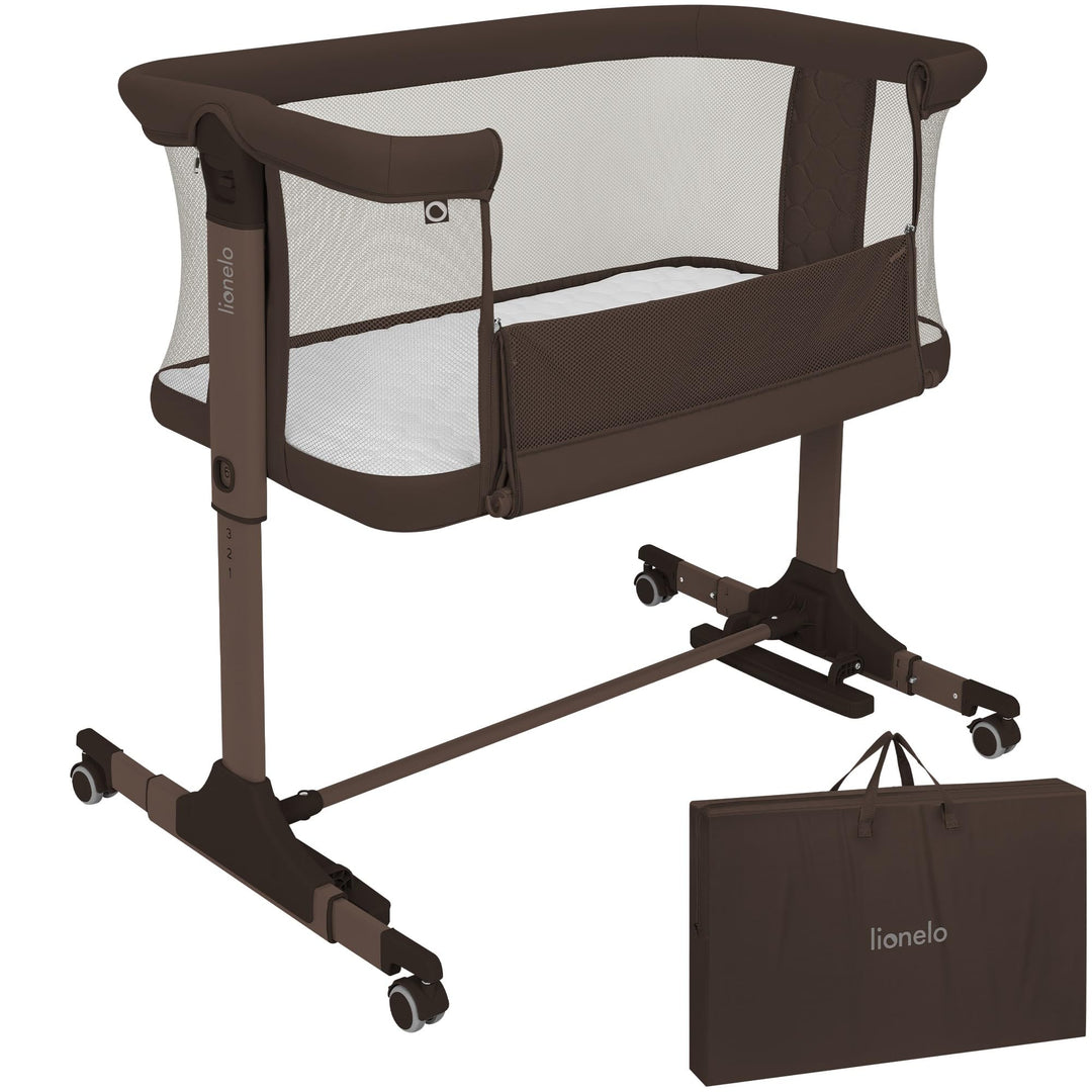 Lionelo Pari Beistellbett 3in1, 6-Fach höhenverstellbar mit Neigungsverstellung für Boxspringbett, a