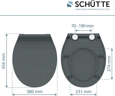 SCHÜTTE 82704 WC Sitz Slim mit Absenkautomatik, Toilettensitz mit Schnellverschluss, schlanker Toile