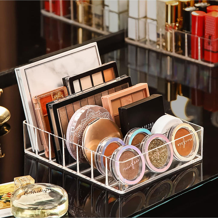 JessLab Eyeshadow Palette Makeup Organizer, Acryl 7-Section Divided Make up Organizer und Lagerung f