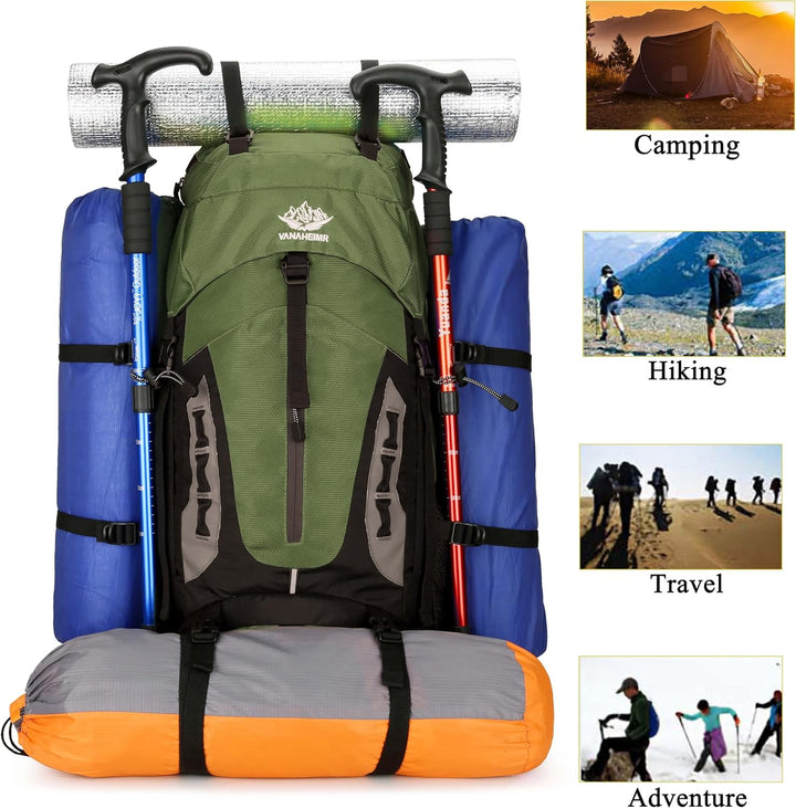 60 l Wanderrucksack, Camping-Rucksack, Jagd-Rucksack für Outdoor, wasserabweisend, taktischer Rucksa