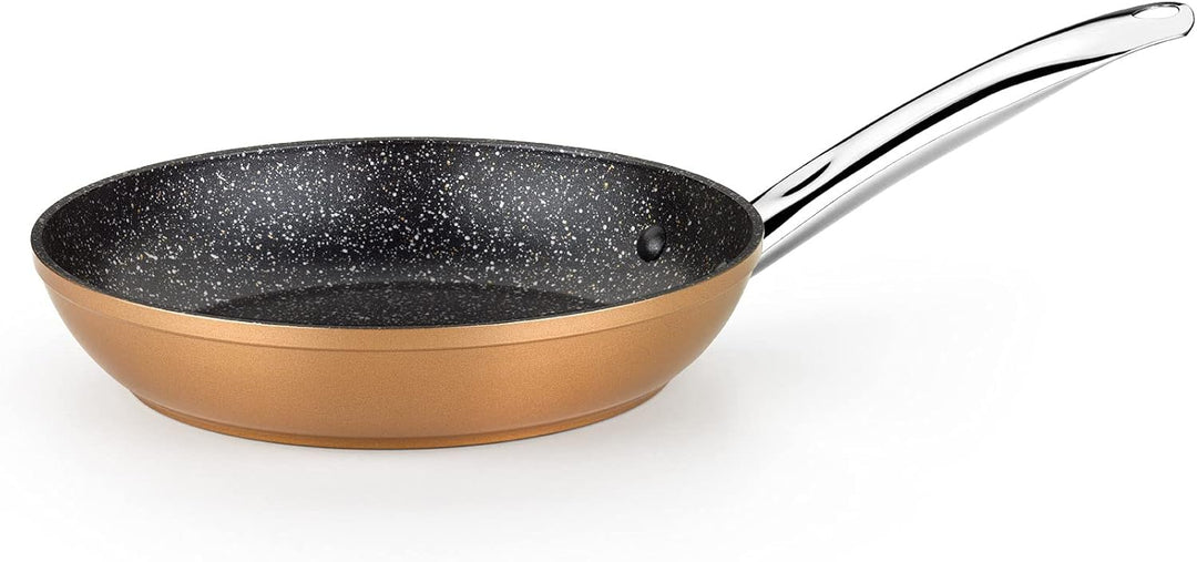 Monix Copper | Set mit 3 Bratpfannen 20-24-28 cm, Kupfereffekt, antihaftbeschichtetes geschmiedetes