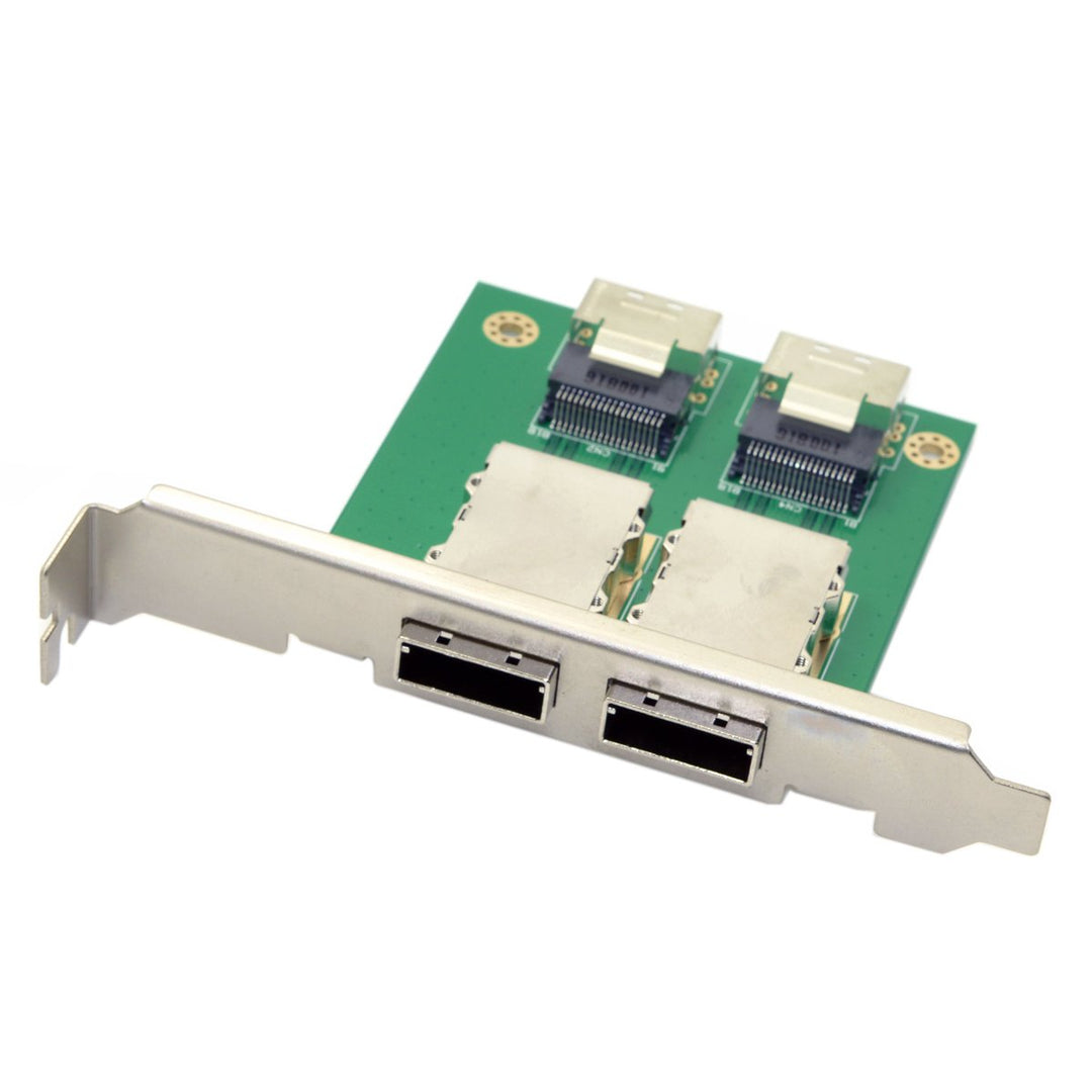 cablecc Dual Ports Mini SAS SFF-8088 zu SAS 36Pin SFF-8087 PCBA-Adapter mit PCI-Halterung Grün SFF 8