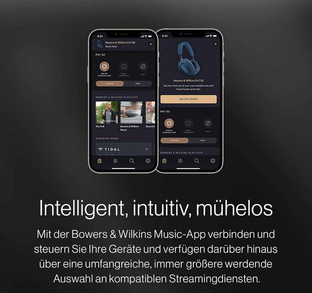 Bowers & Wilkins Px7 S2e Over-Ear-Kopfhörer mit Geräuschunterdrückung, kabellos, Qualcomm aptX™ Adap