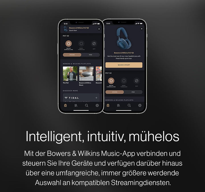 Bowers & Wilkins Px7 S2e Over-Ear-Kopfhörer mit Geräuschunterdrückung, kabellos, Qualcomm aptX™ Adap