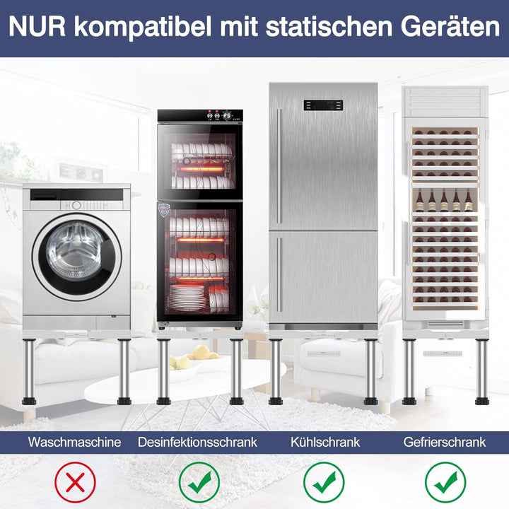 DEWEL Untergestell Kühlschrank erhöhung Höhe 33-36cm Verstellbare unterschrank kühlschrank sockel fü