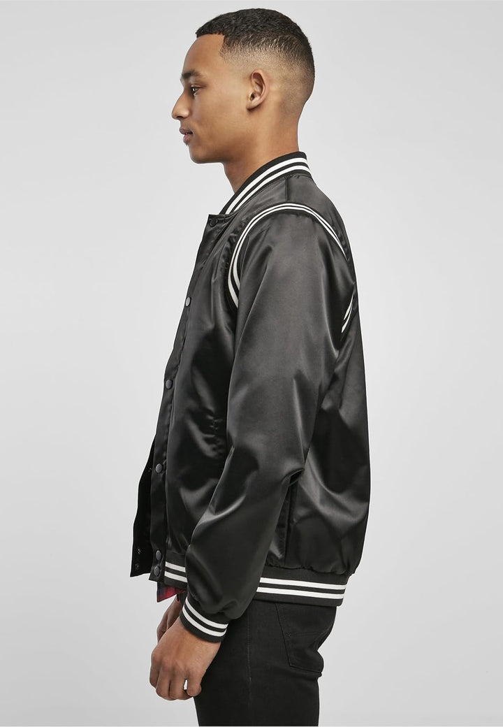 Urban Classics Herren Jacke Satin College Jacket, Varsity Jacke, glänzendes Material, für Männer, in