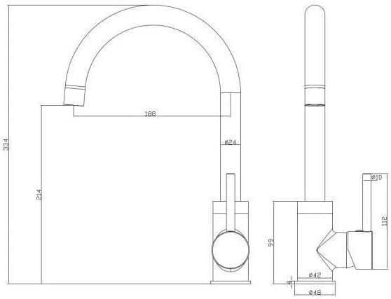 Rousseau Sanitaire 4060435 KØBEN Mischbatterie für Spüle, roségold