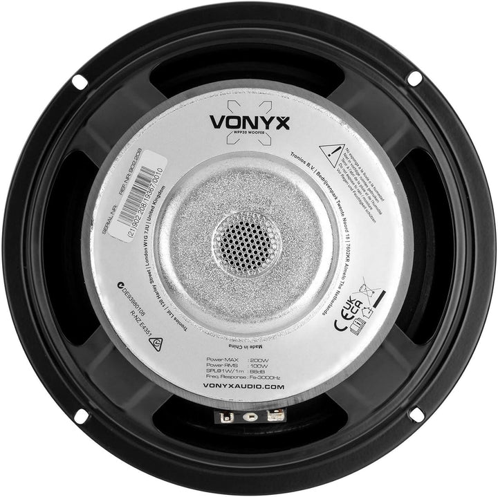 Fenton WPP - 8-Zoll HiFi Tieftöner mit PP-Membran, 100W, Basslautsprecher Tiefen Lautsprecher 20cm
