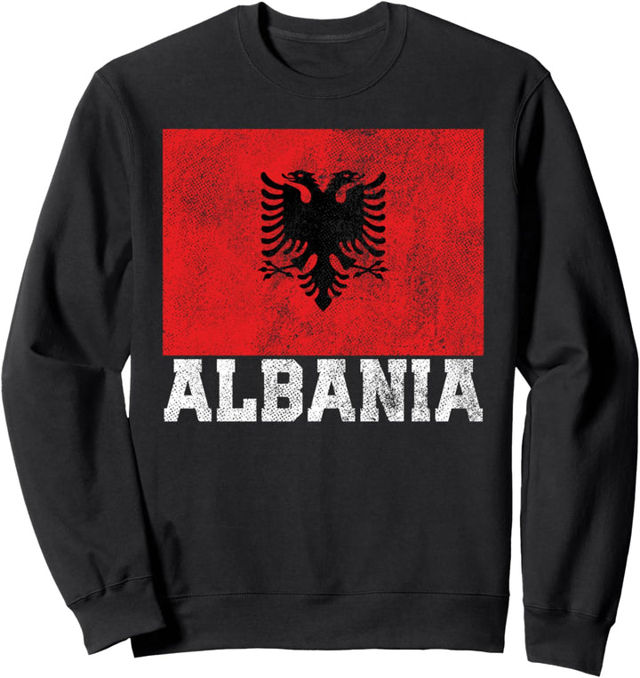 Albania Albanian Flag Family Pride Country Nation Vintage Sweatshirt