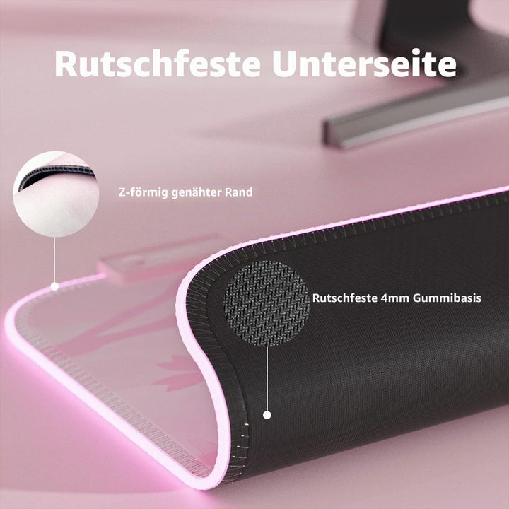 Mytrix RGB Gaming Mauspad Rosa Sakura Pink, Pink