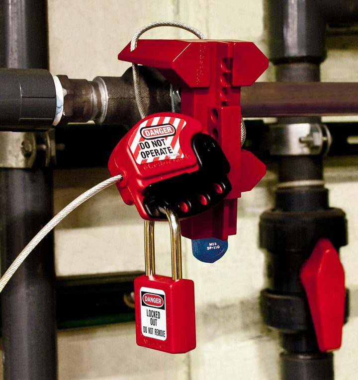 Master Lock ML410BLK 410BLK Lockout Tagout Sicherheitsvorhängeschloss, schwarz, 9,2 x 4,8 x 2,7 cm,