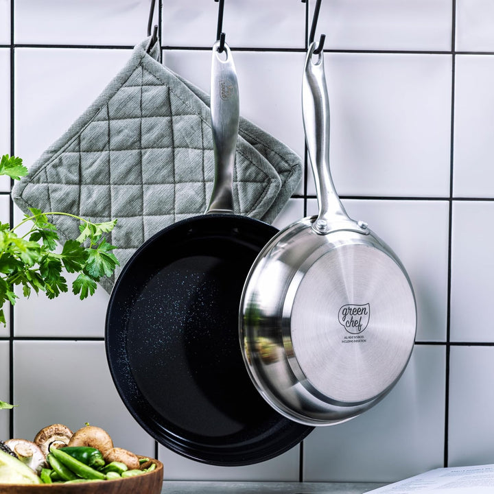 GreenChef Profile Plus Gesunde Keramik Antihaft-Edelstahl 28 cm/3,6 Liter Wok, PFAS-frei, Induktion,