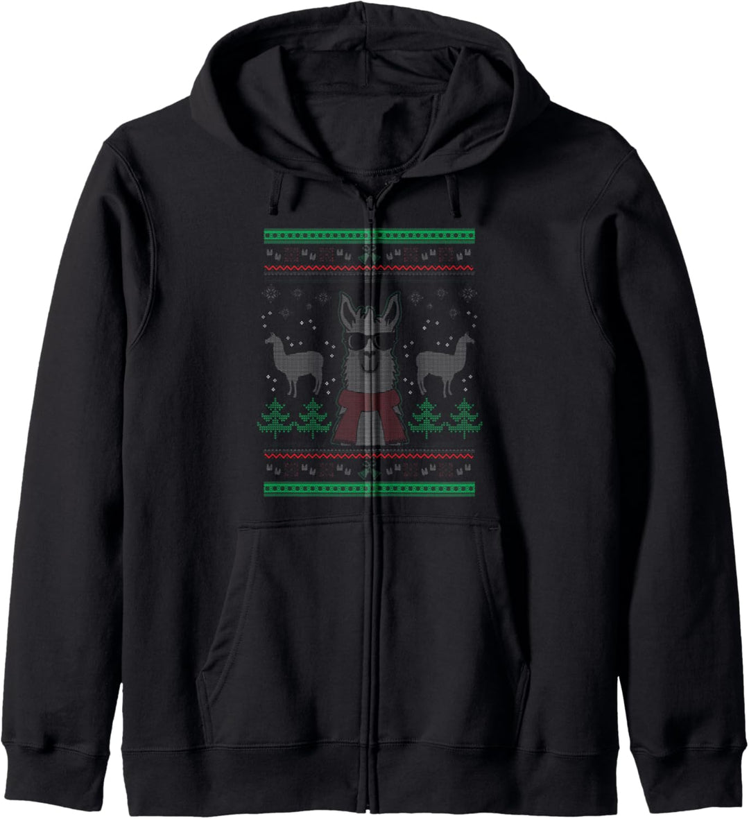 Ugly Christmas Sweater Llama Kapuzenjacke