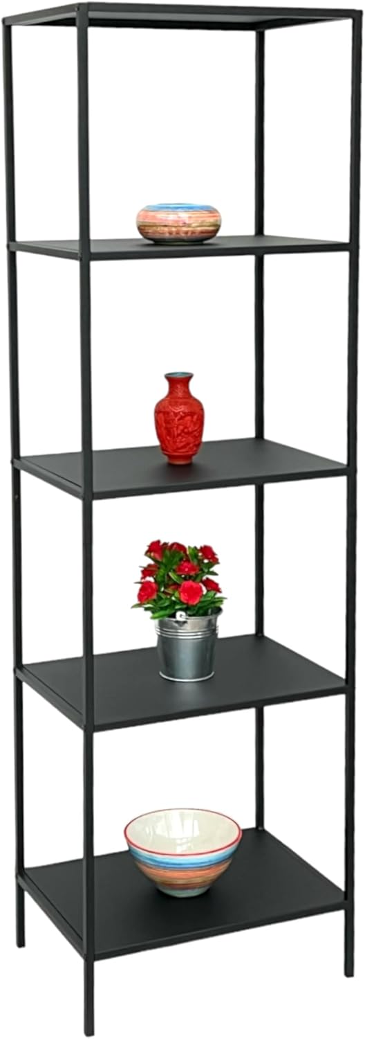 DanDiBo Standregal Schwarz Schmal Metall mit 5 Ebenen 170x50x35 cm Regal Bad Küche Stehend 96472 Met