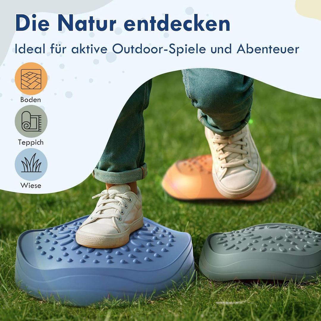 Lehoo Castle Stapelsteine Balanciersteine für Kinder, Gartenspielzeug Kinder, Rutschfeste Stepping S