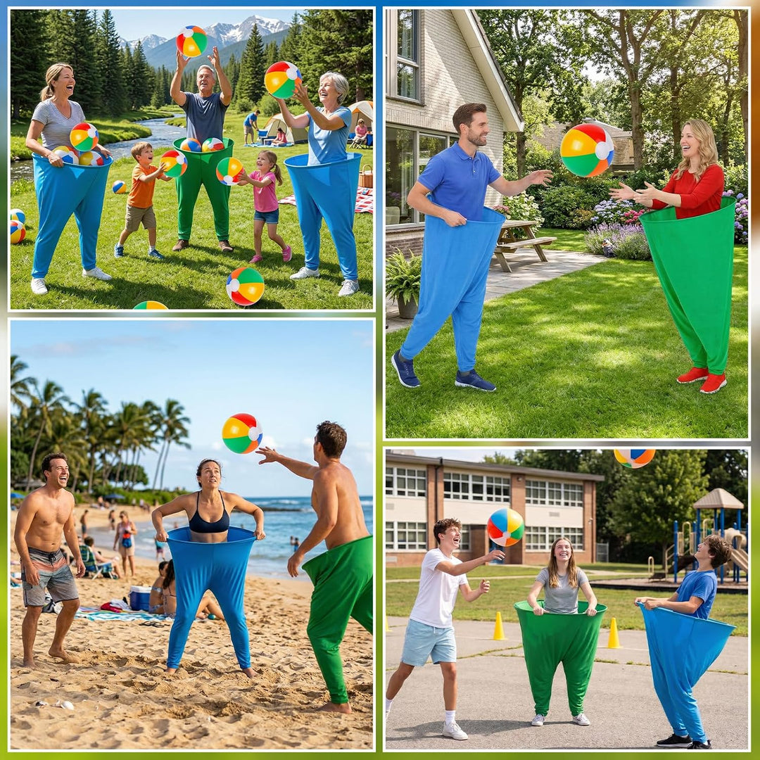 2 Stück Gross Granny Pants Hof-Spiel, Spiele für Draussen, Wurfspiel Outdoor, mit Draussen 8 Bälle,
