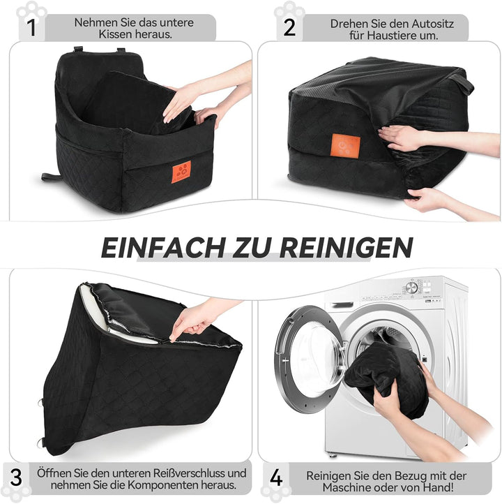 Hunde-Autositz für kleine/mittlere Hunde, Hundeautositz mit Dicker Polsterung unter 35 Pfund, Abnehm