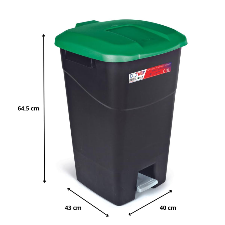 Tayg 3er-Pack Küchenabfalleimer mit Pedal - Mülltonne, 60 l, Küchenabfalleimer mit Pedal, Abfalleime